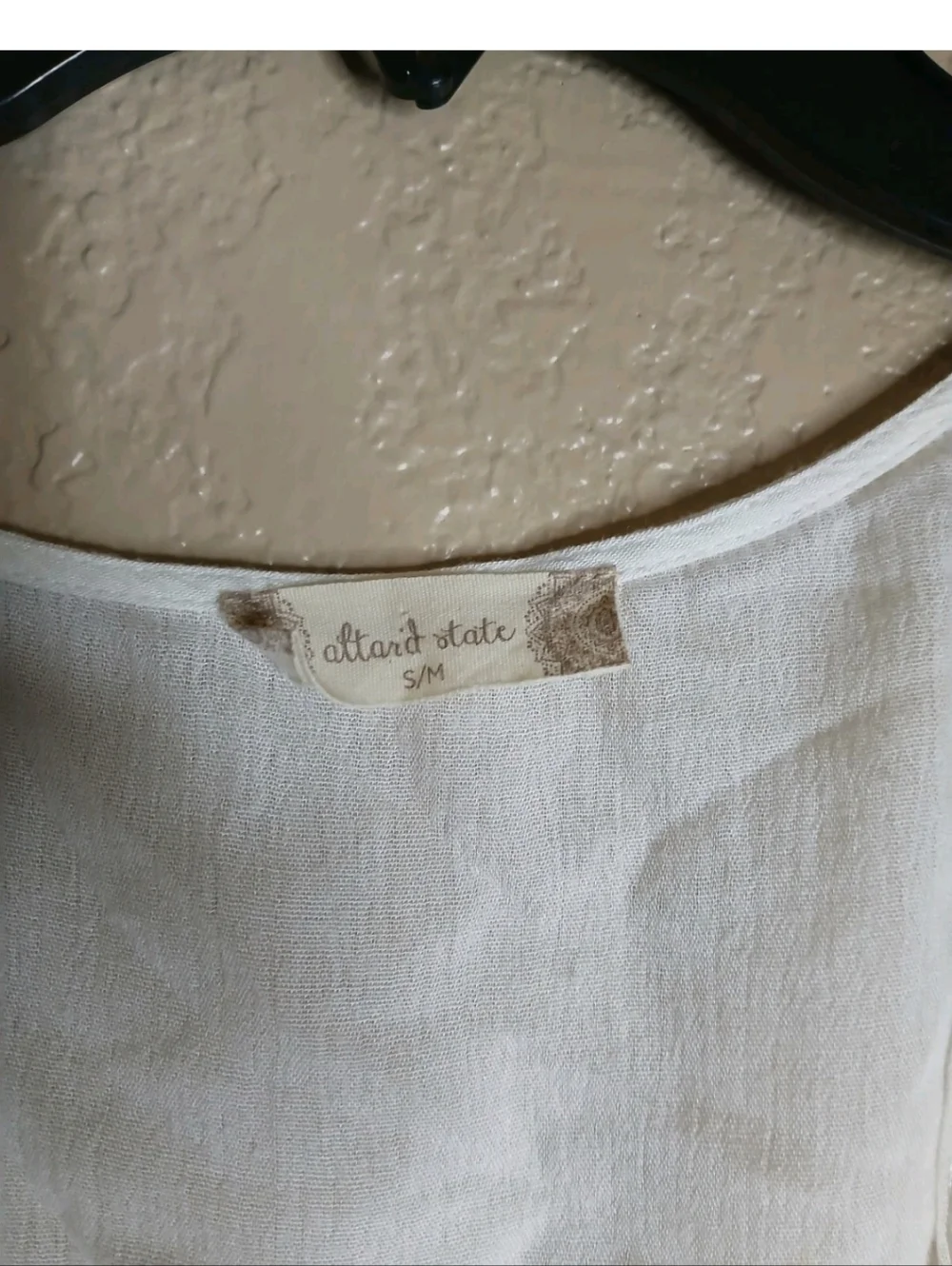 Altar'd State Cream Lace-Trim Kimono Jacket Size S/ M - Picture 3 of 5